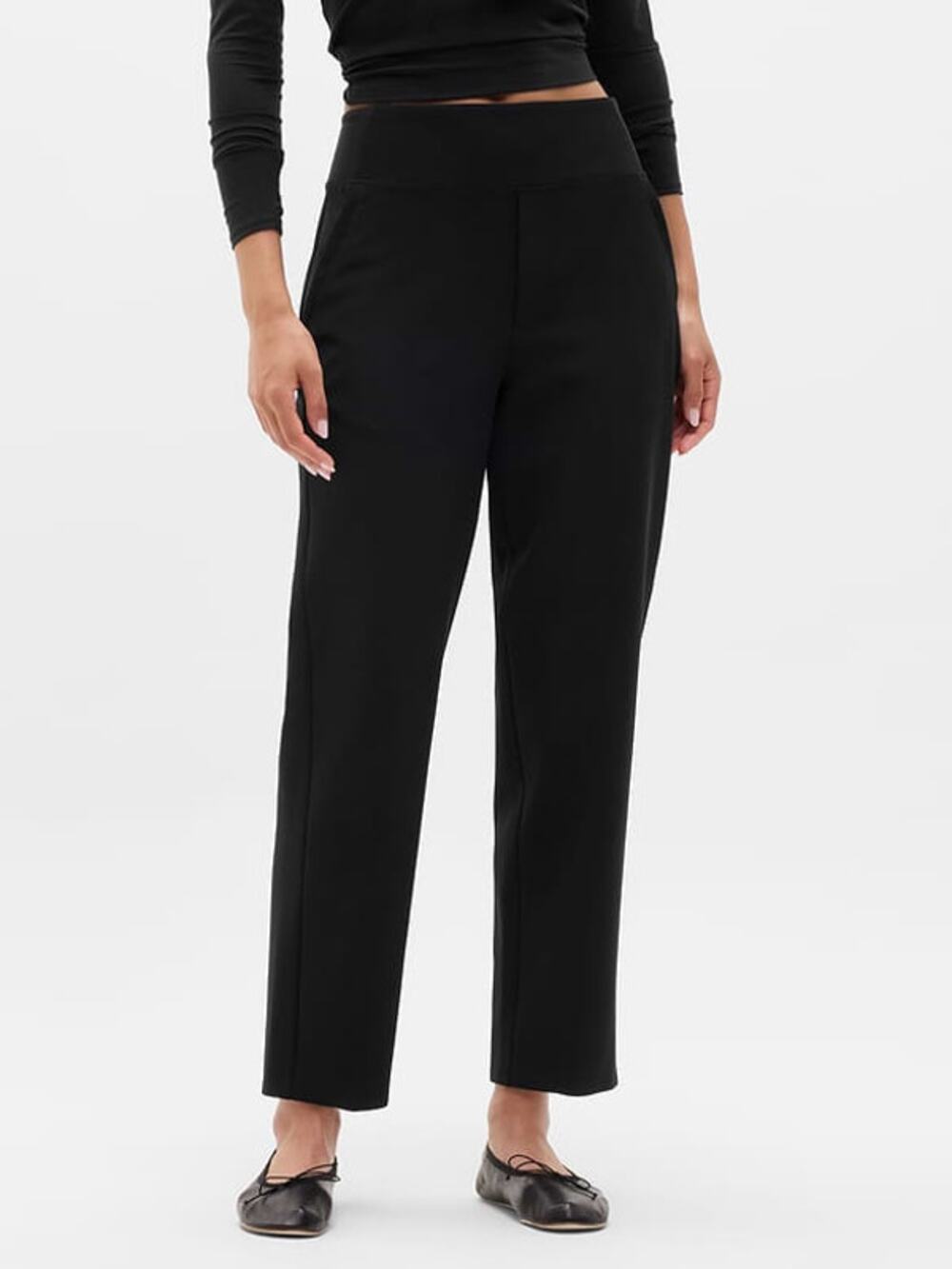 ATHLETA Endless High Rise Pants Black Women's 6 Athleisure Travel Office Stretch